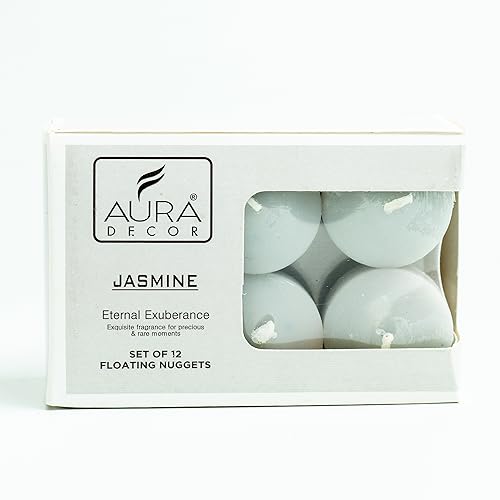 AURA DECOR AuraDecor Nuggets Scented Floating Candles || Aromatherapy || Water Floating Candle || Home Decoration || Burning Time 3 Hours (Set of 12) (𝗝𝗮𝘀𝗺𝗶𝗻𝗲) - Image 2