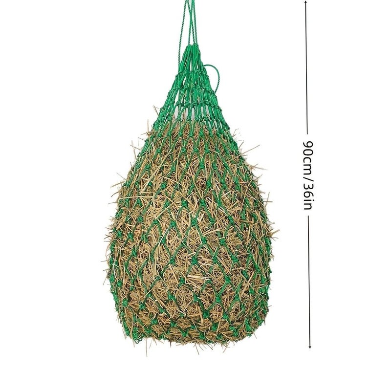 Slow Feed Horse Hay Net And Bag Single Pack Small Hole Slow Release Hay Dispenser Suitable For Horses Stall Feeding Pasture Stables Outdoor Use Reduces Waste Grazing System - Image 2