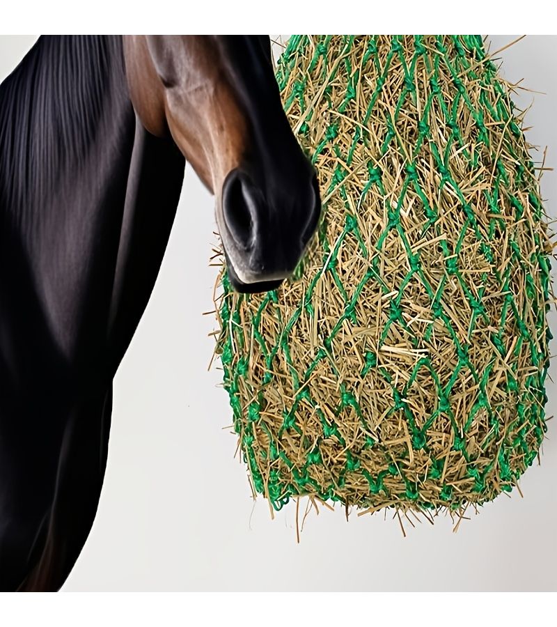 Slow Feed Horse Hay Net And Bag Single Pack Small Hole Slow Release Hay Dispenser Suitable For Horses Stall Feeding Pasture Stables Outdoor Use Reduces Waste Grazing System - Image 1
