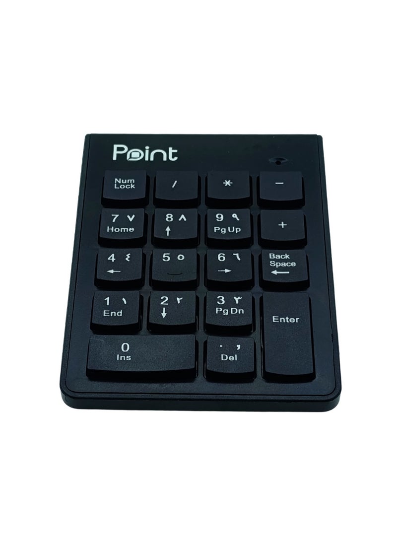 Super Slim Mini Numeric Keypad, 18 Keys, [2.4GHz Wireless / USB Wired] Number Pad for Laptops and Desktop Computers - Black - Image 2
