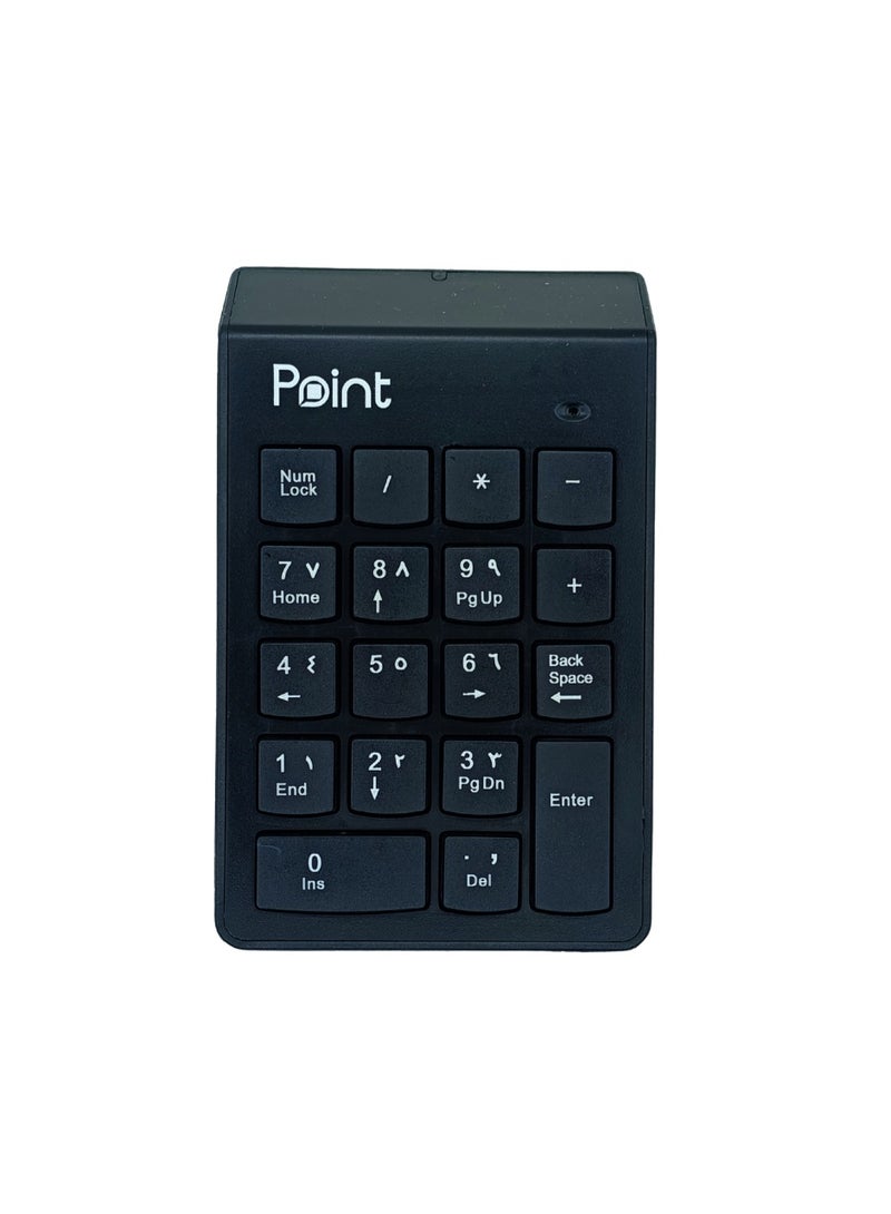 Super Slim Mini Numeric Keypad, 18 Keys, [2.4GHz Wireless / USB Wired] Number Pad for Laptops and Desktop Computers - Black - Image 1