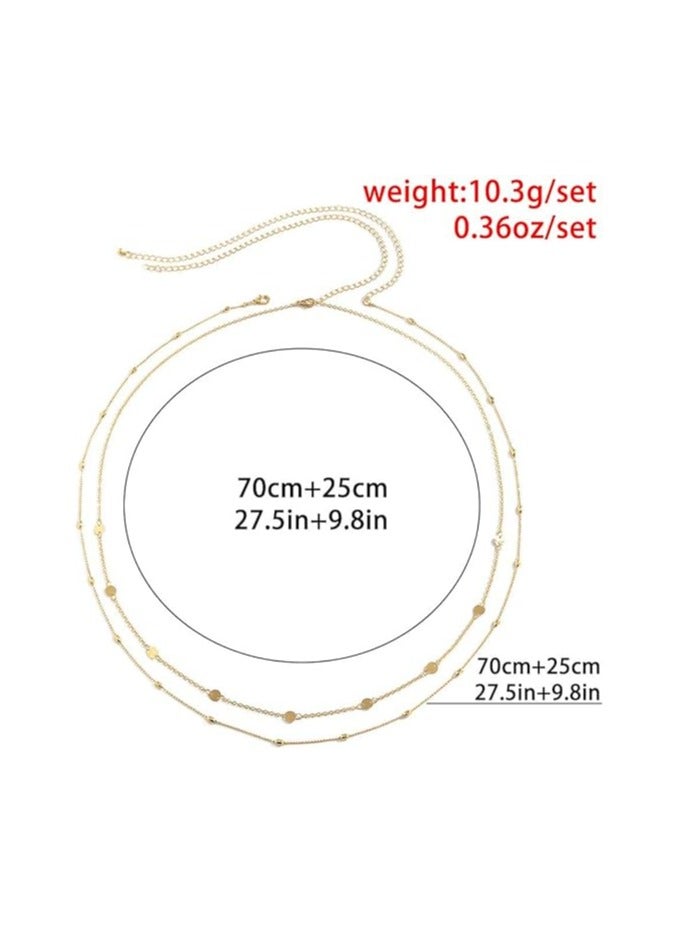 خاجول سلسلة الخصر بالترتر الذهب ، ومجوهرات البطن للنساء والفتيات (الذهب) - Image 2