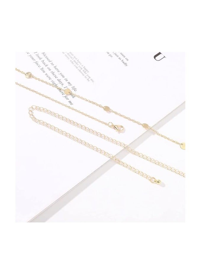 خاجول سلسلة الخصر بالترتر الذهب ، ومجوهرات البطن للنساء والفتيات (الذهب) - Image 3