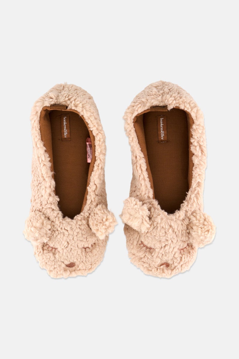 hunkemoller Women Cozy Bear Slipper, Beige - Image 3