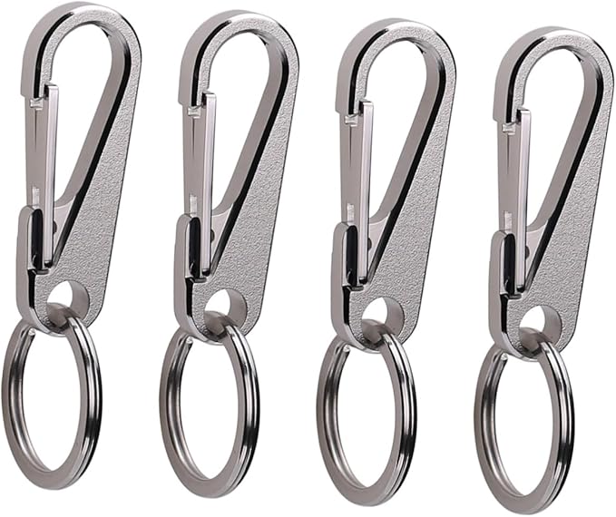 Heavy Duty Carabiner Keychain Keyring Set Of 4 For Keys Belt Knob - Image 1
