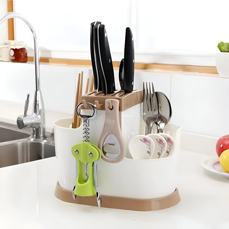 Plastic Spoon and Fork Dispenser - Durable and hygienic kitchen utensil storage solution with easy dispensing features, perfect for restaurants, cafeterias, and home use. - Image 2