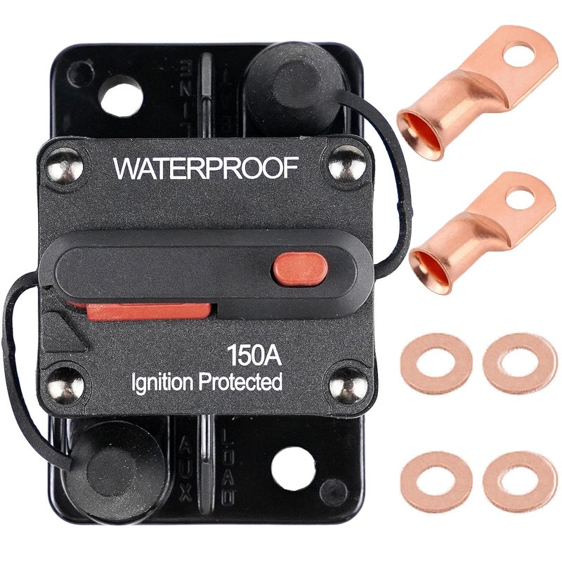 RVCAZON 150 Amp Waterproof Circuit Breaker for Marine and Automotive Use - Image 1