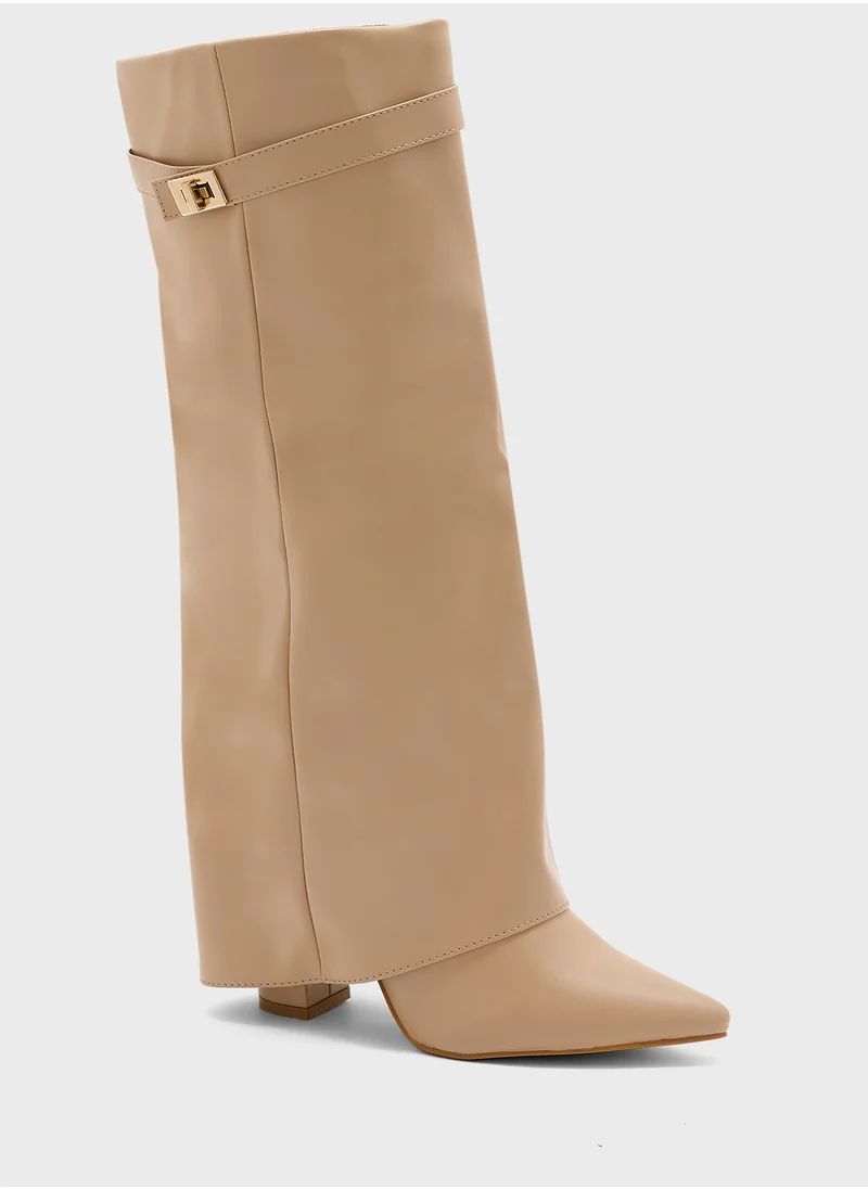 Truffle Black Heel Boot