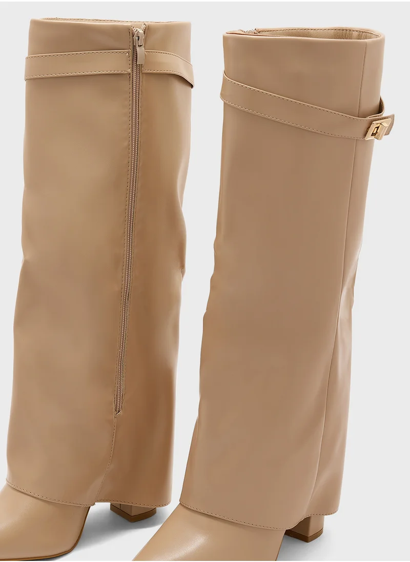 Truffle Black Heel Boot