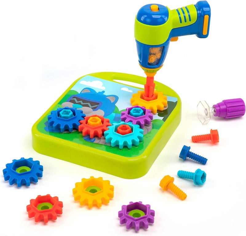 Educational Insights Design & Drill Gears Workshop - 55 Pieces with Electric Toy Drill, STEM Toy for Kids Ages 3+ - Image 1