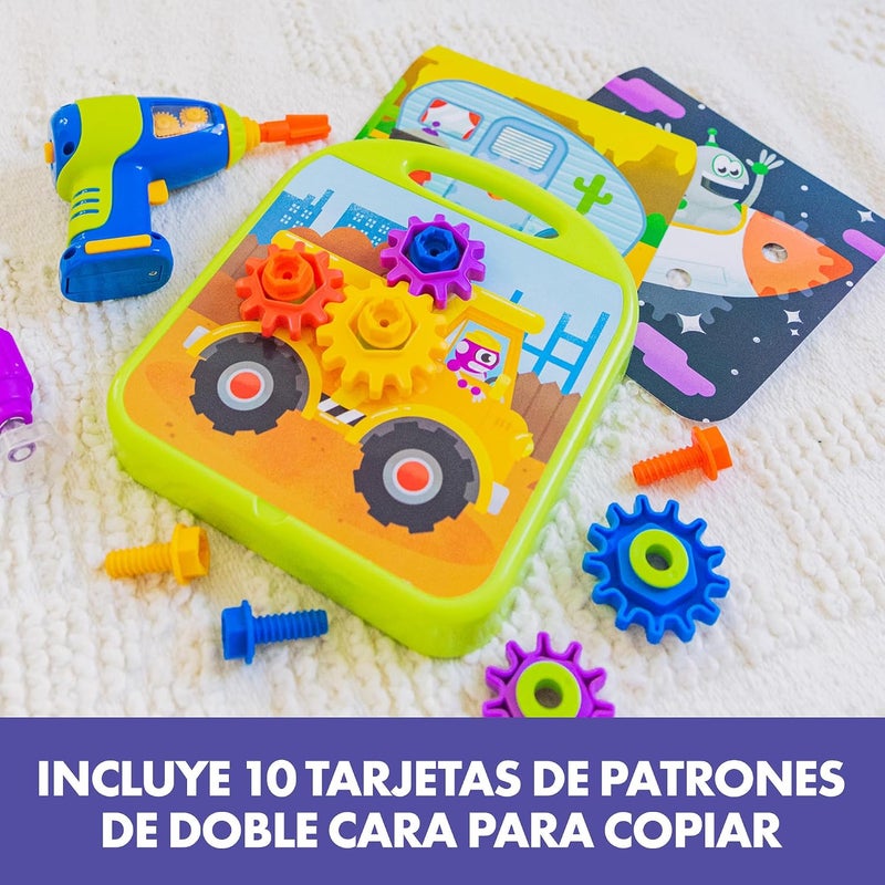 Educational Insights Design & Drill Gears Workshop - 55 Pieces with Electric Toy Drill, STEM Toy for Kids Ages 3+ - Image 5