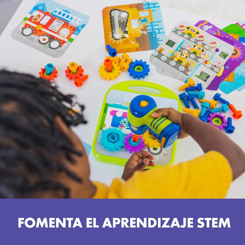 Educational Insights Design & Drill Gears Workshop - 55 Pieces with Electric Toy Drill, STEM Toy for Kids Ages 3+ - Image 4