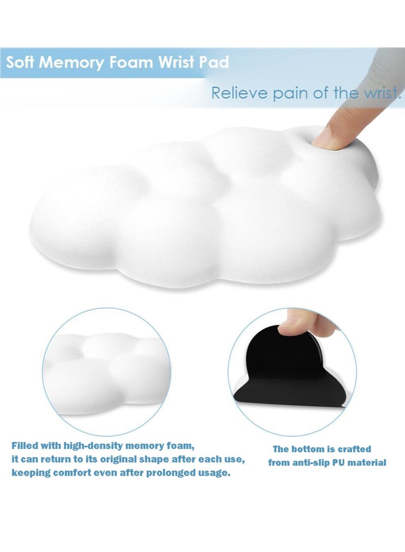 Wrist Rest for Mouse,Mouse Wrist Pad,Cloud Shape,Ergonomic Soft PU Leather Memory Foam Wrist Pain Relief Mouse Wrist Support Pad with Anti-Skid Base for Office School Home Laptop & Computer Mouse (Whi  - Image 3