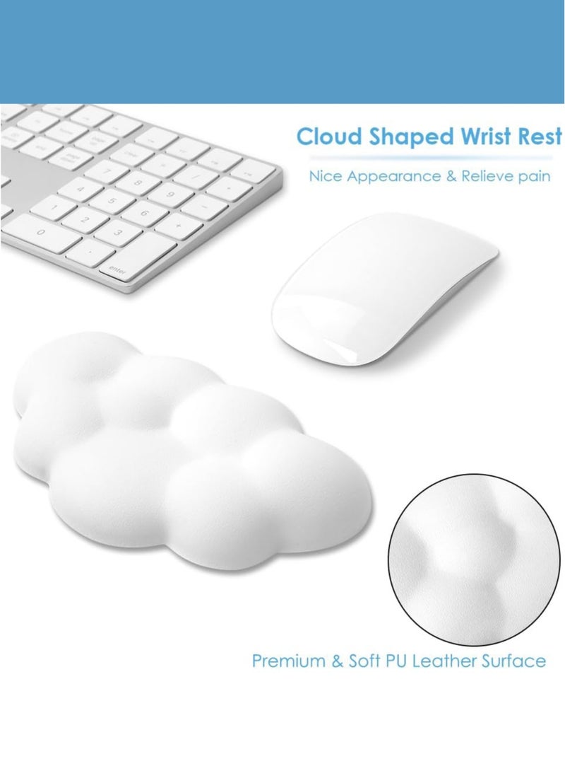 Wrist Rest for Mouse,Mouse Wrist Pad,Cloud Shape,Ergonomic Soft PU Leather Memory Foam Wrist Pain Relief Mouse Wrist Support Pad with Anti-Skid Base for Office School Home Laptop & Computer Mouse (Whi  - Image 4