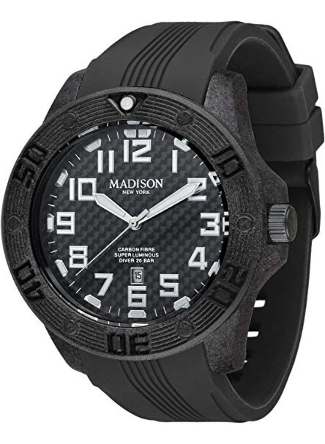 Madison New York Men's Black Diver Watch - Limited Edition, SUN548A3