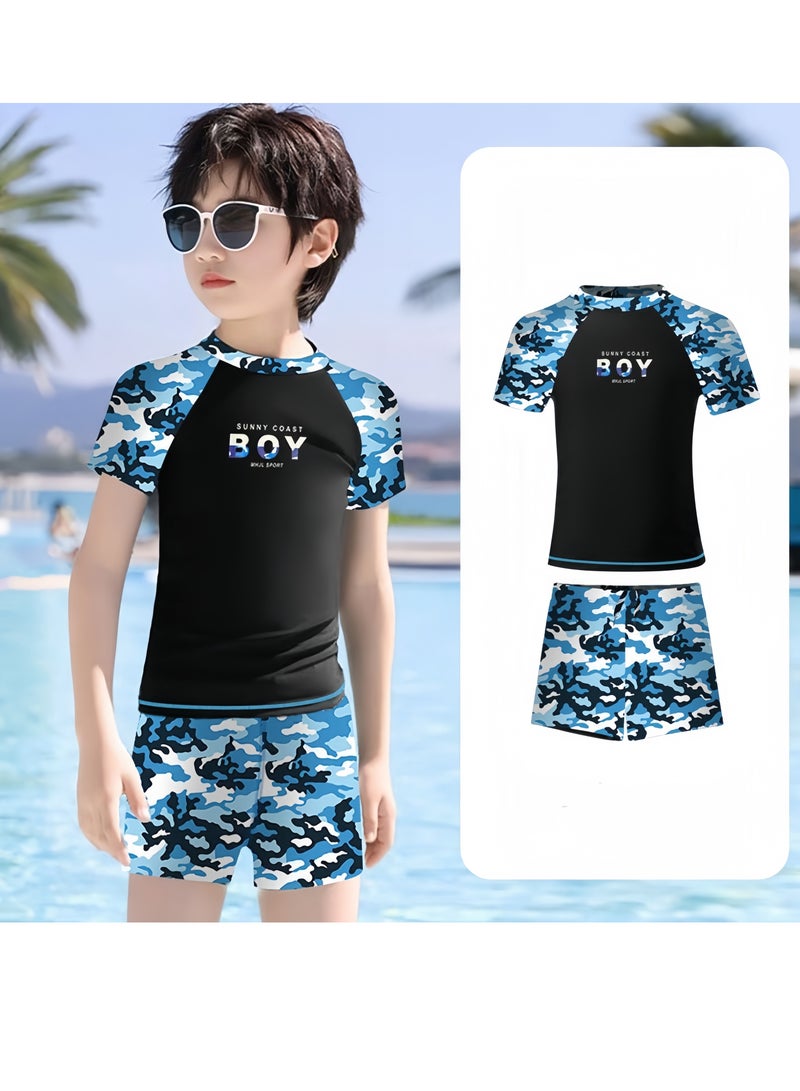 Loquat 2-Piece Kids Swimwear Set – Breathable Quick-Dry Polyester, Soft u0026 Stretchy, Round Neck, Ideal for Beach u0026 Pool - Image 1