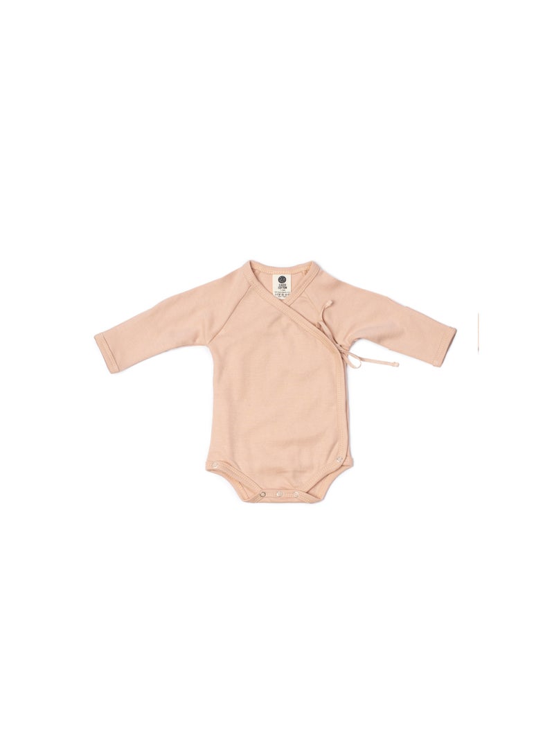 Baby bodysuit wrapover - Dusty Blush