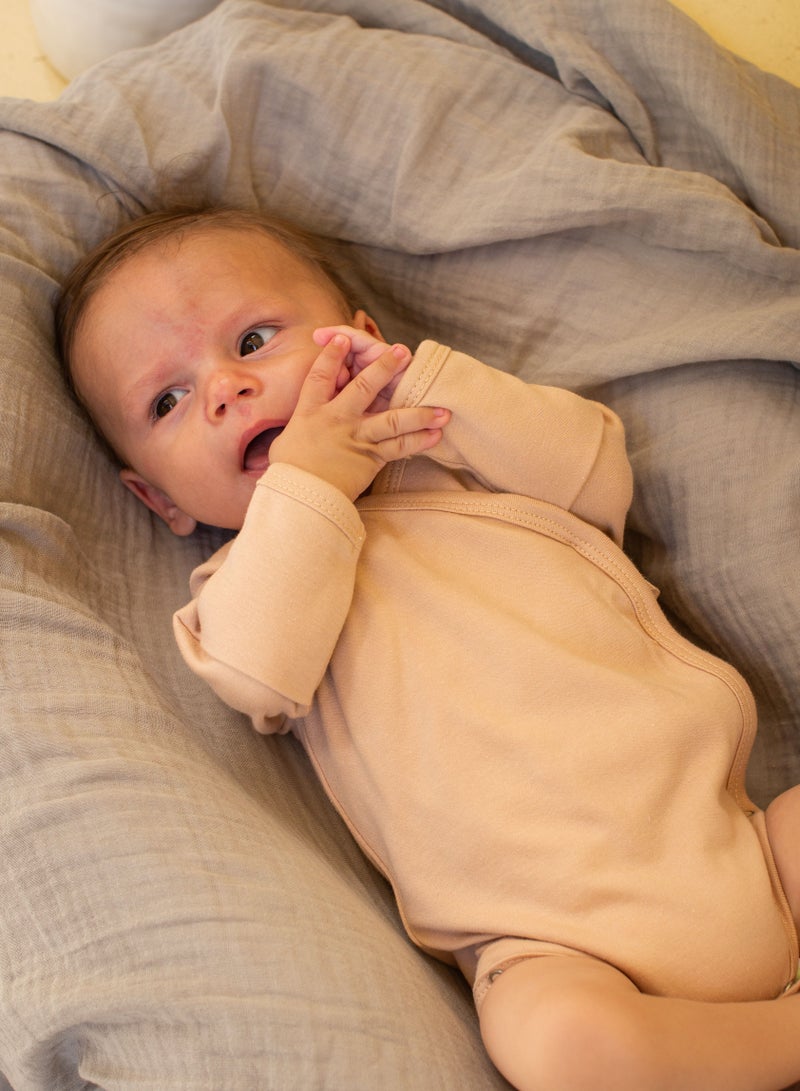 Baby bodysuit wrapover - Dusty Blush