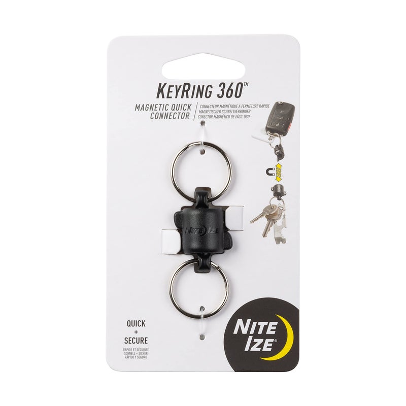 NITE IZE Nite Ize Polycarbonate Keyring 360 Magnetic Quick Connector, Magnetic Locking Split Rings for Keys  - Image 1