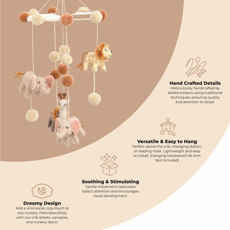 Crane Baby Safari Nursery Ceiling Hanging Decor Boho Jungle Animals Room Decor for Babies Crane Baby, Safari Nursery Decor for Boys and Girls, Ceiling Hanging, 11" x 28", Jungle Nursery Decor - Image 2