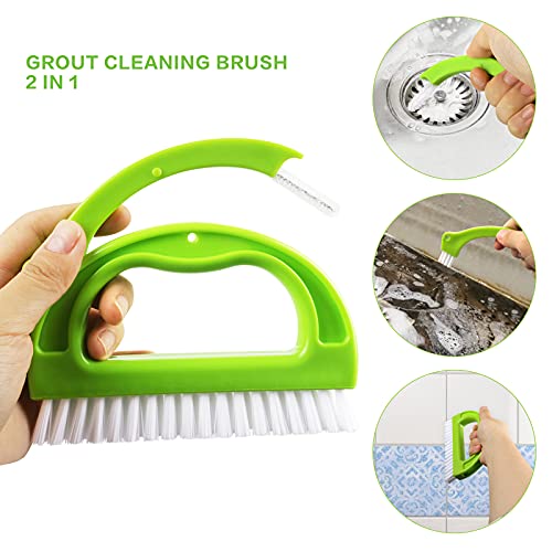 LeeLoon 8 Pack Grout Cleaner Brush Handheld Groove Gap Cleaning Tools Tile Joint Scrub Brush to Deep Clean Household Cleaning Brushes for Window Door Track Stove Tops Shower Kitchen Seams Floor Lines - Image 5