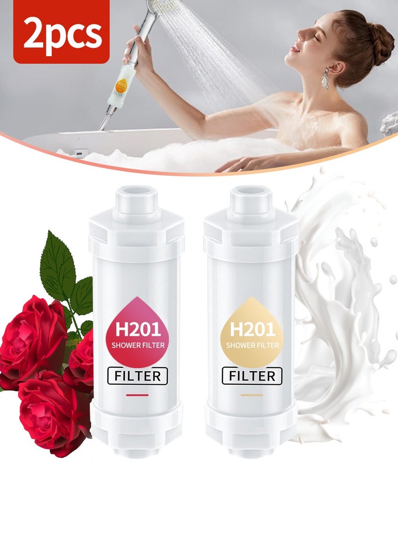 BEIRUI Aroma Showerhead Filter, Vitamin C Showerhead Filter, Aroma Hard Water Softener, Chlorine & Rust Remover, Water Filter Showerhead, Prevents Dry Skin & Hair Loss (Rose/Milk) - Image 1