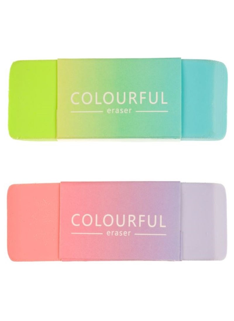 Zhengda Zhengda - Colourful Ombre Erasers, 7.5cm, Pack of 2  - Image 2