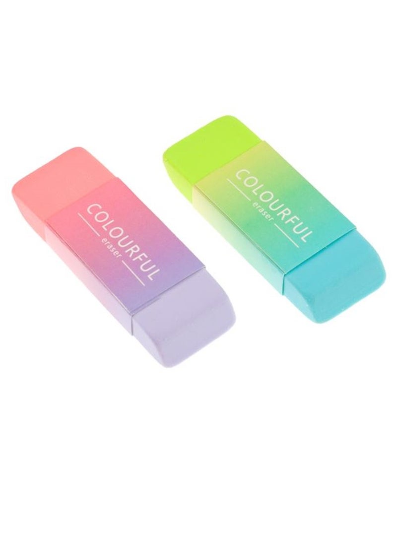 Zhengda Zhengda - Colourful Ombre Erasers, 7.5cm, Pack of 2  - Image 1