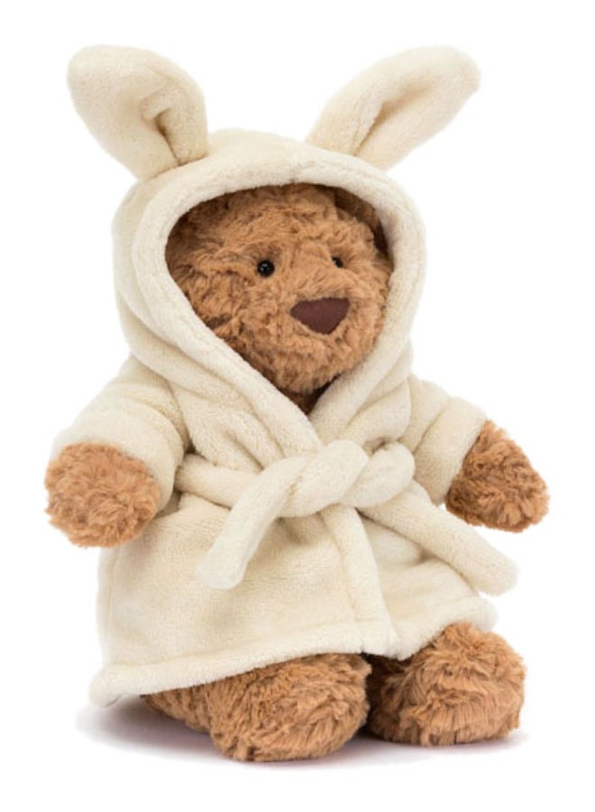 Jellycat Bartholomew Bear Bathrobe Outfit - Removable Robe Plush – Soft Stuffed Toy with Cordy Legs, Cute Valentine’s Gift for Kids & Adults, Collectible Jellycat, 22cm - Image 1