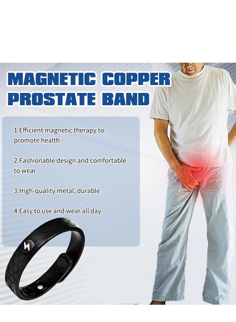 Houkea Men's Magnetic Bracelet, Magnetic Copper Prostate Band, Prostate Bracelet, Prostate Thrust Bracelet, Promotes Blood Circulation (Black)  - Image 3