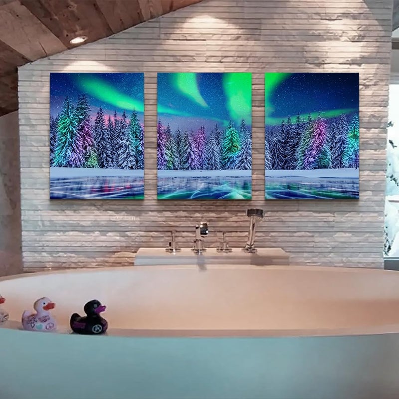 Lapremoly Aurora Scenery Canvas Wall Art - 3 Piece Set - Image 5