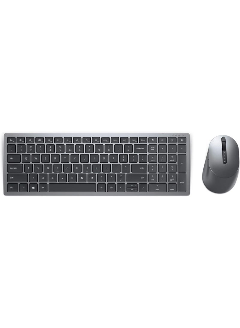 Dell KM7120W Multi-Device Wireless Keyboard and Mouse Combo, QWERTY Arabic-English, Titan Gray, Bluetooth 5.0 & 2.4GHz, 3-Device Connectivity - Image 1