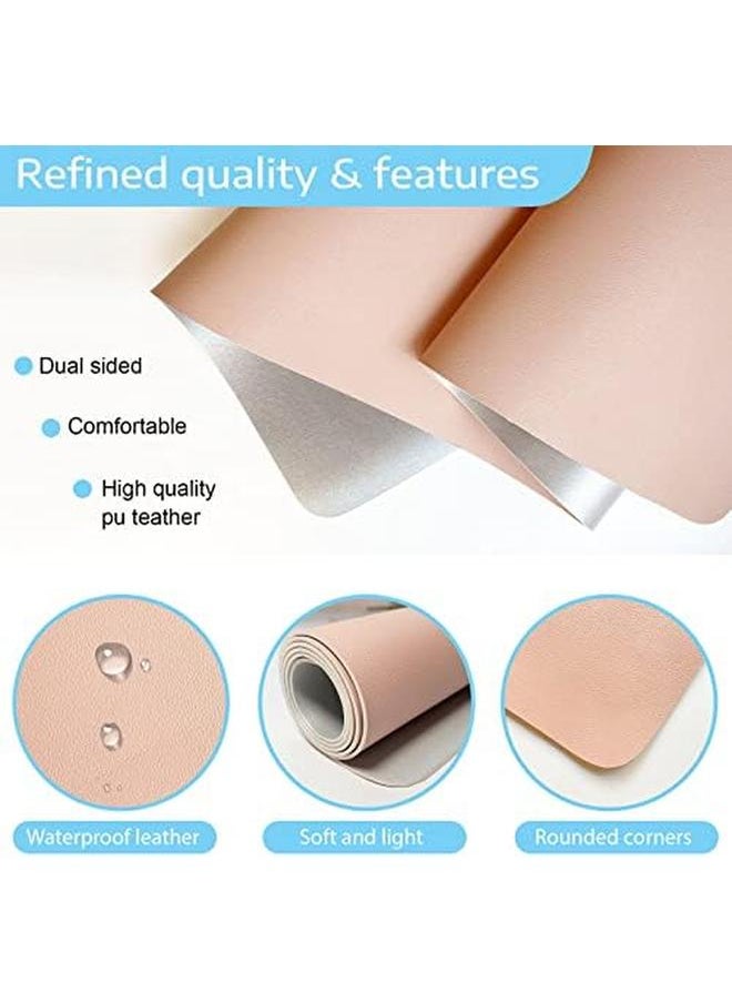 erorex - Multifunctional Desk Pad 80X40Cm Leather Computer Mouse Pad Office Desk Mat Extended Gaming Mouse Pad Non Slip Waterproof Dual Side Use Desk Mat Protector Pink White - Image 1