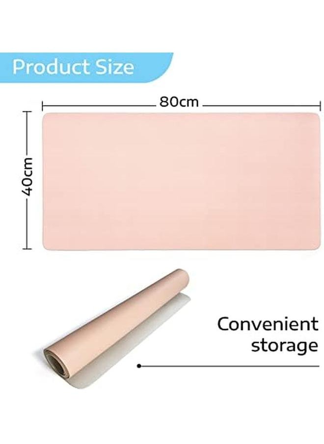 erorex - Multifunctional Desk Pad 80X40Cm Leather Computer Mouse Pad Office Desk Mat Extended Gaming Mouse Pad Non Slip Waterproof Dual Side Use Desk Mat Protector Pink White - Image 1