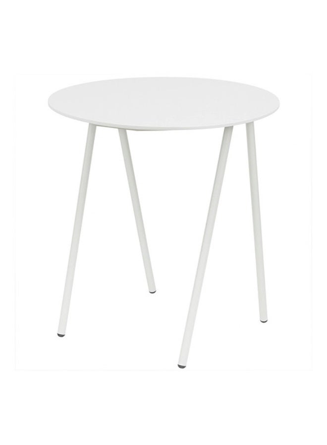 YI ONE Corner Table – Round White Powder-Coated Top with Metal Legs, 500×500×600 mm, Indoor & Outdoor Side Table for Sofa, Bed, Office & Home - Image 3