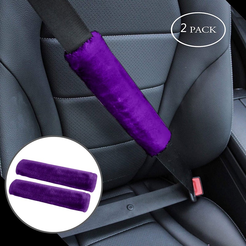 2-piece soft sheepskin shoulder cover (black, common for car backpacks) - Image 4