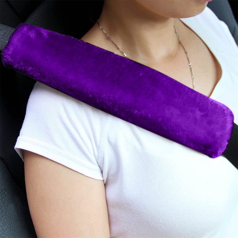 2-piece soft sheepskin shoulder cover (black, common for car backpacks) - Image 5