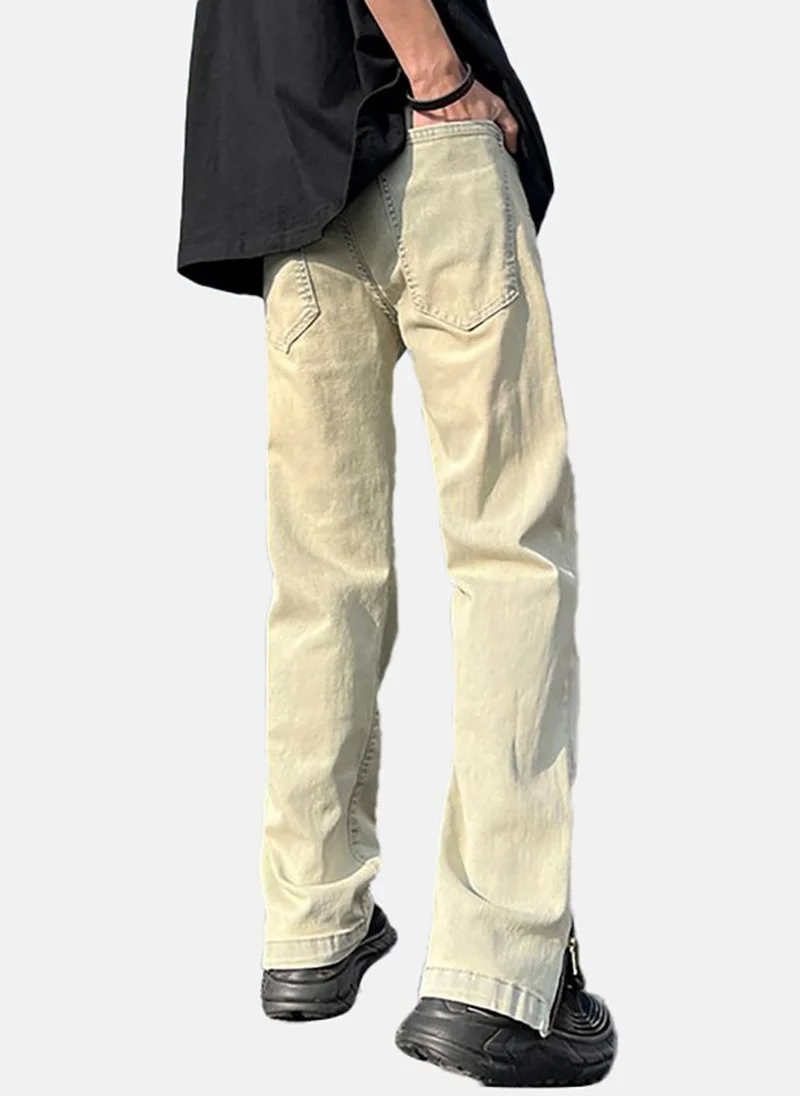 YUNIQEE Grey Solid Mid Rise Slim Bootcut & Flared Jeans