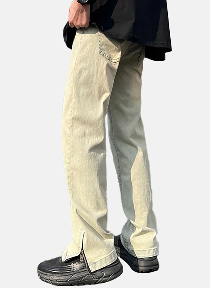 YUNIQEE Grey Solid Mid Rise Slim Bootcut & Flared Jeans