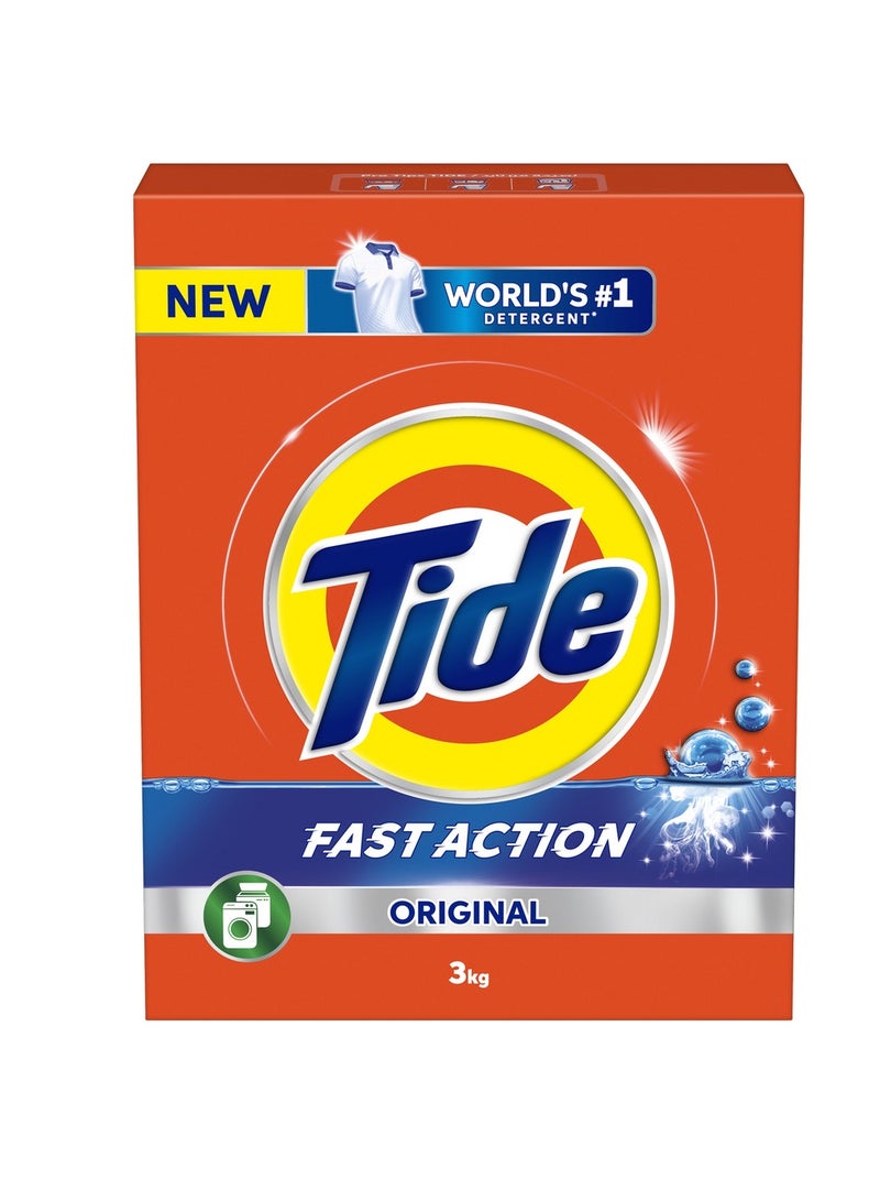 Tide Fast Action Laundry Detergent Powder 3kg - Image 1