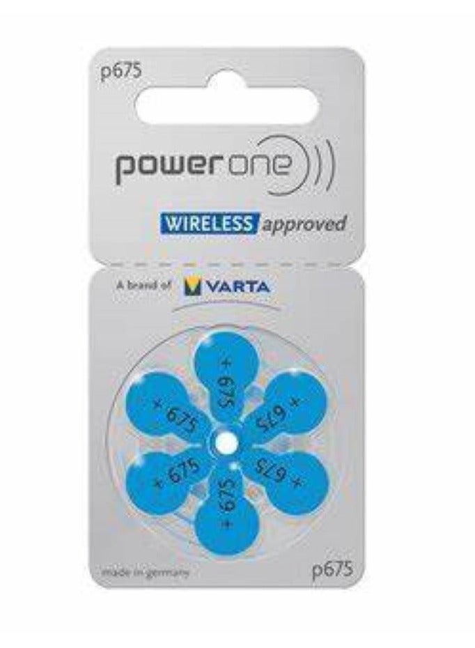Power One 1.45V Original High Level Hearing Aid Batteries P675 Pack of 6 pieces  - Image 2
