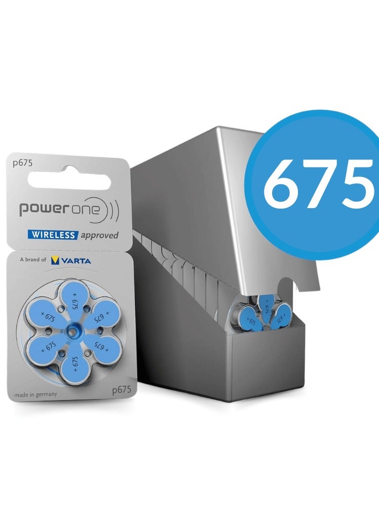 Power One 1.45V Original High Level Hearing Aid Batteries P675 Pack of 6 pieces  - Image 1