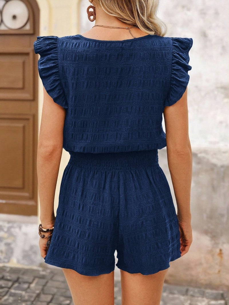 Women's Simple Solid Color Square Neck Holiday Casual Style 2pcs Set - Image 4