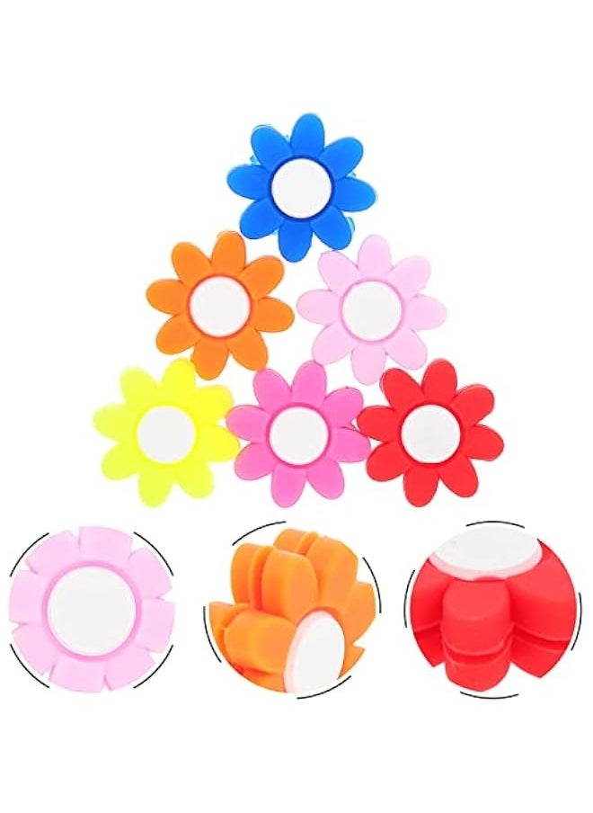 Generic 6Pcs Tennis Racket Dampener Flower Shape Tennis Dampener Racket Shocks Absorbing Tool  - Image 2
