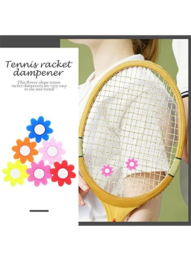 Generic 6Pcs Tennis Racket Dampener Flower Shape Tennis Dampener Racket Shocks Absorbing Tool  - Image 3