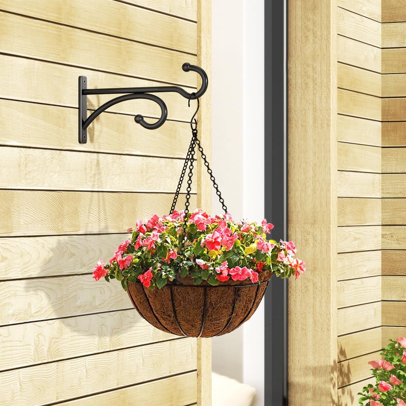 pickpiff 6" Plant Hanger Hooks Outdoor Indoor Planter Hooks, Wall Mounts for Hanging Plants, Baskets, Wind Chimes, Bird Feeders, Lanterns, Bird Houses (Black Metal, 2-Pack) - Image 3