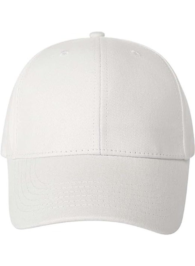 SARAOONT 100% Cotton White Baseball Dad Cap - Adjustable Size Hat for Running, Workouts, and Outdoor Activities - Baseball Cap for Men and Women - Image 1