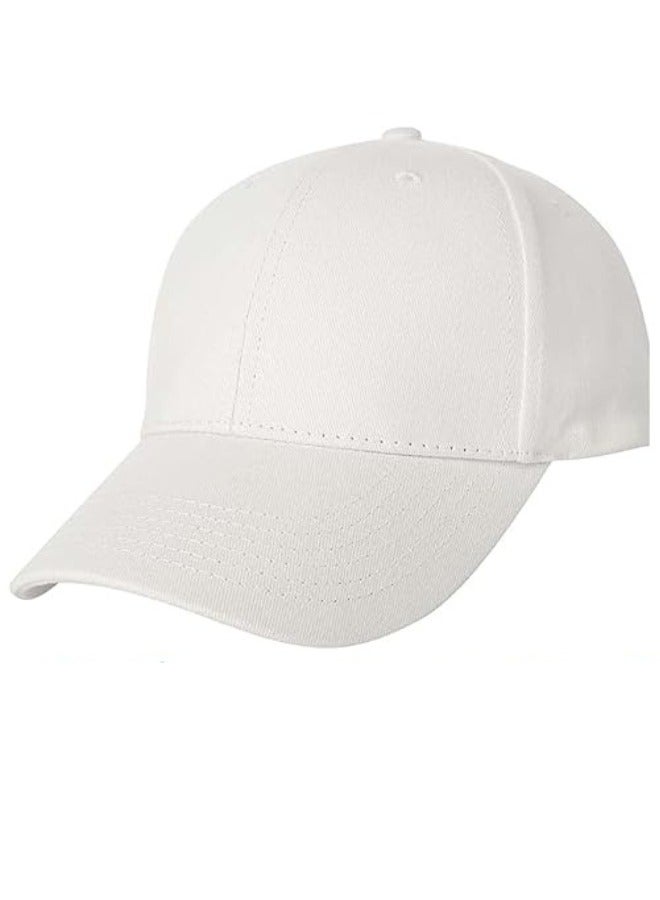 SARAOONT 100% Cotton White Baseball Dad Cap - Adjustable Size Hat for Running, Workouts, and Outdoor Activities - Baseball Cap for Men and Women - Image 3