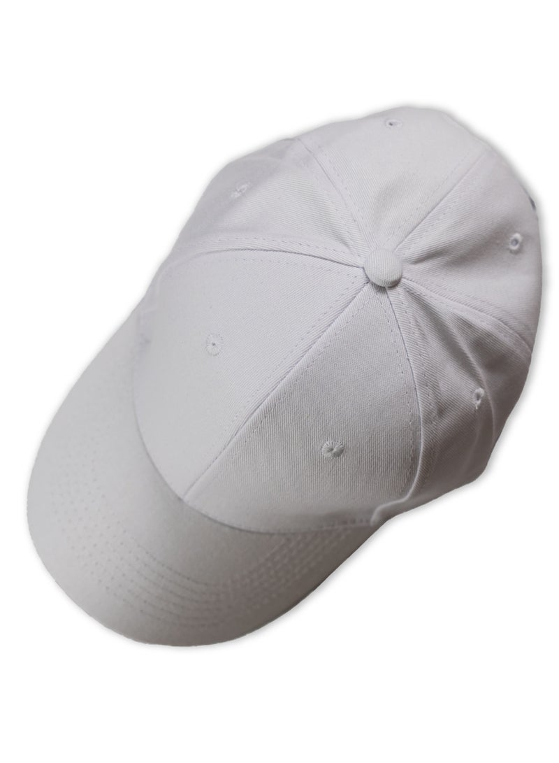 SARAOONT 100% Cotton White Baseball Dad Cap - Adjustable Size Hat for Running, Workouts, and Outdoor Activities - Baseball Cap for Men and Women - Image 4
