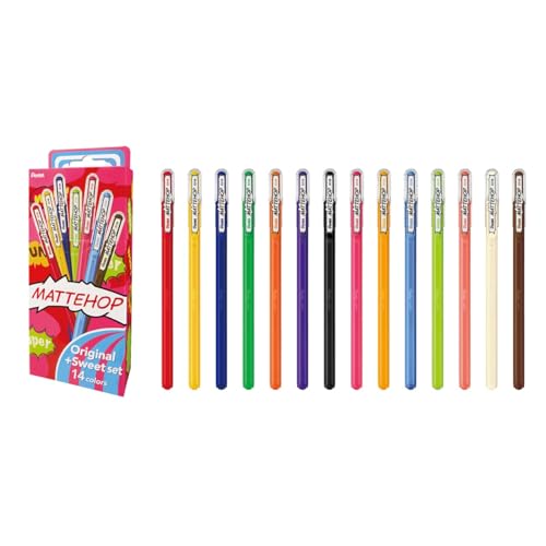 Pentel Matte Hop Original Sweet Color Ballpoint Pen 14 Colors K110V14ST - Image 1